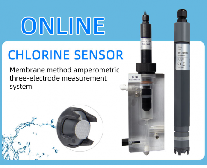 4 - 20MA Output Free Chlorine Sensor CL4.2 With Flow Cell For Drinking ...
